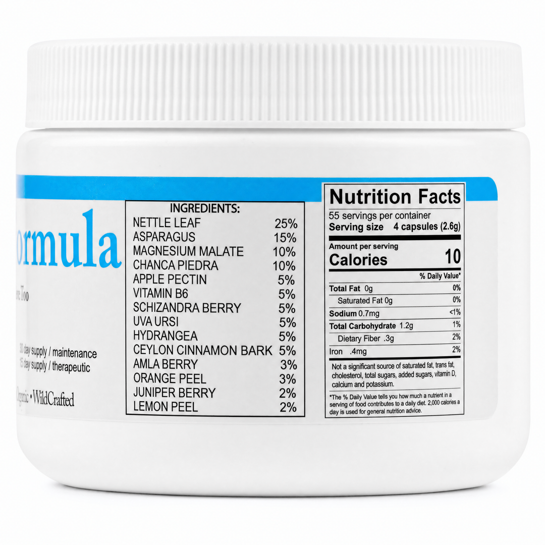 Kidney Formula capsules, back