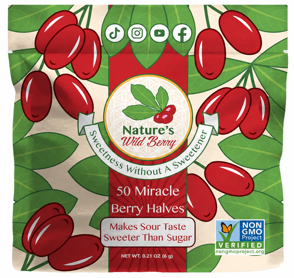 Nature's Wild Berry, 50 Miracle Berry Halves pouch